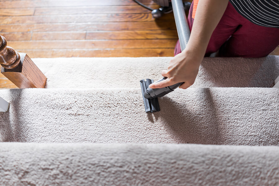 Residential carpet cleaning in high traffic area, stairs - Branson, MO
