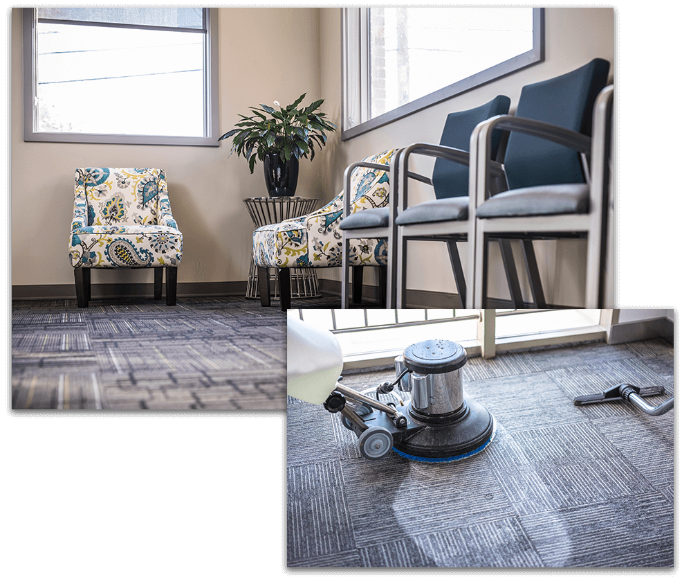 Professional commercial carpet cleaning collage - Branson, MO
