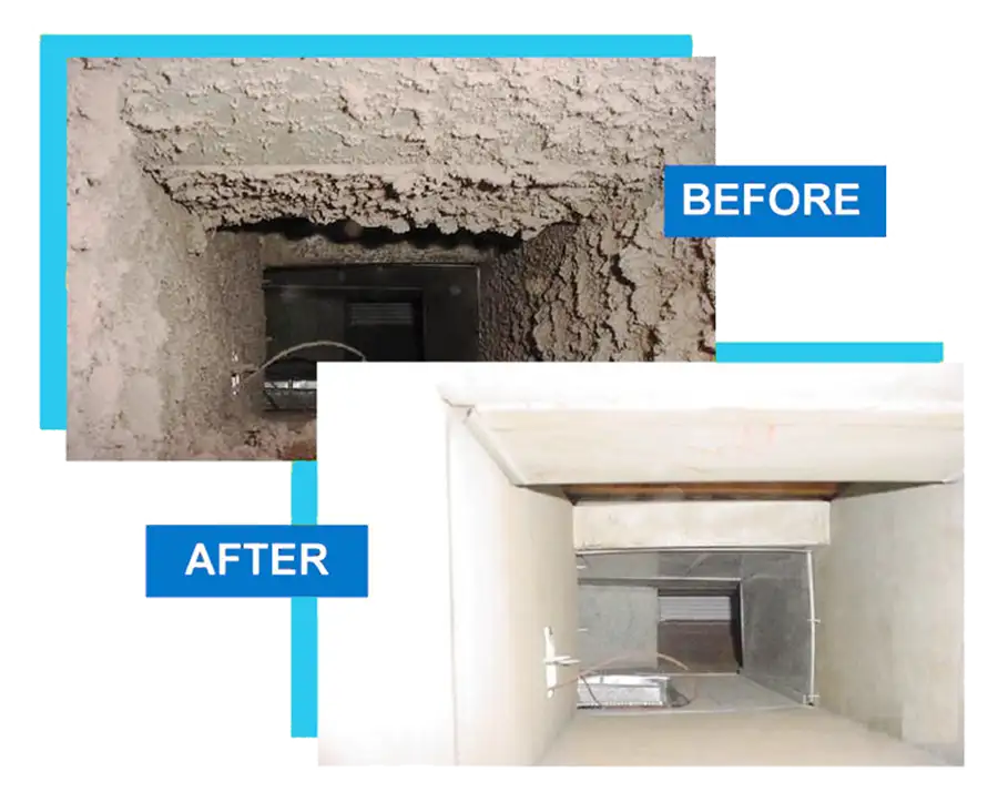 Air Duct Cleaning before and after