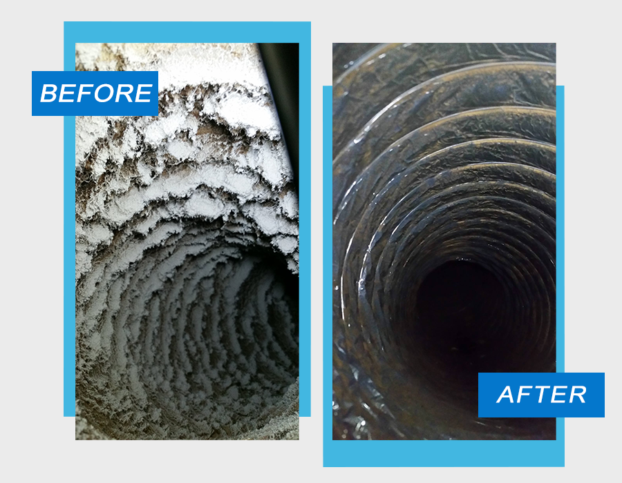 Air Duct Cleaning before and after